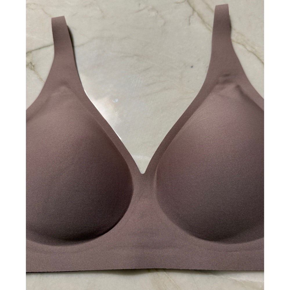 NWOT Celeste D'Or Curve Wireless Seamless Bra Brown Sz Medium Adjustable Straps - Picture 4 of 9